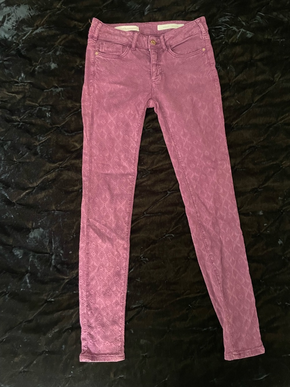 Pilcro and the Letterpress Plum Textured SCRIPT Pants